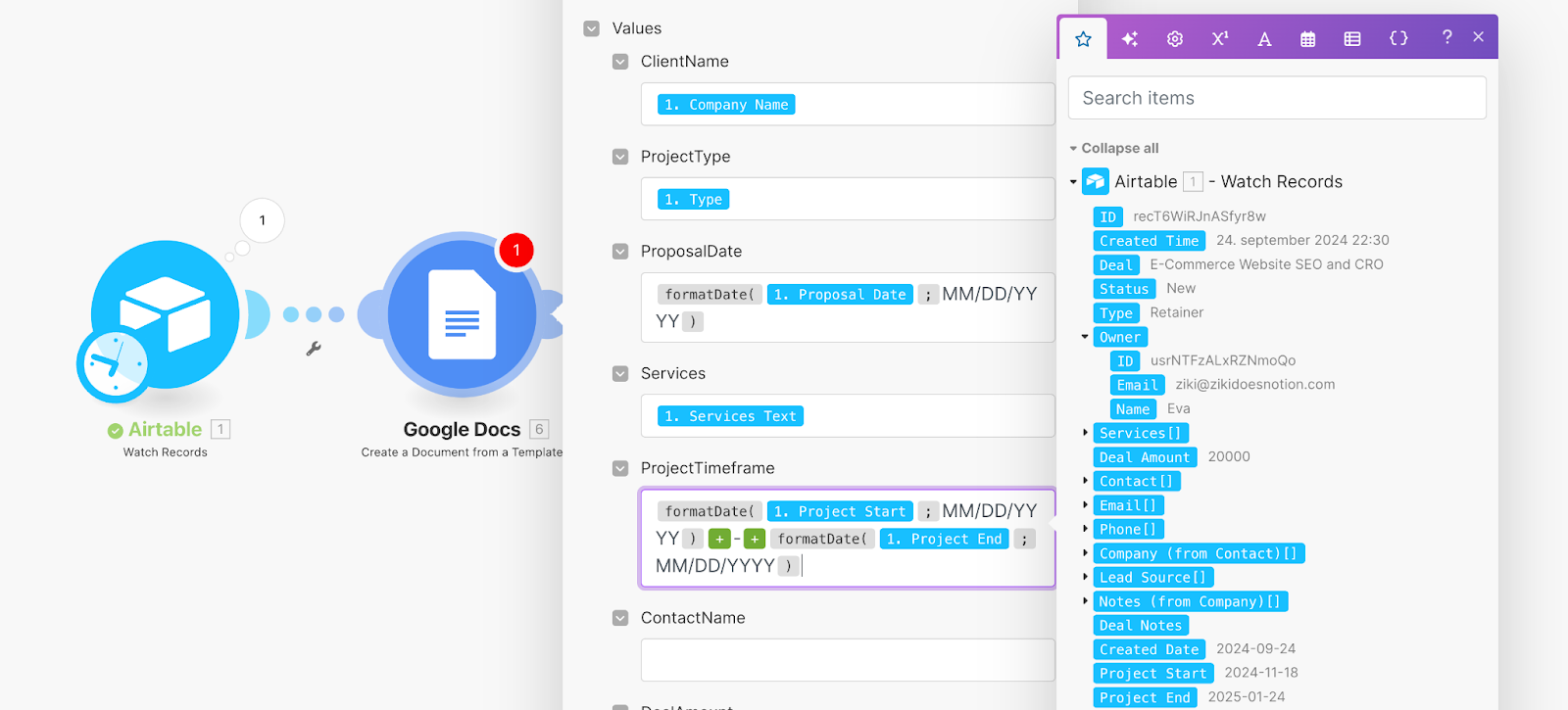 Make.com Basics: Build your first automation with Google Docs & Airtable