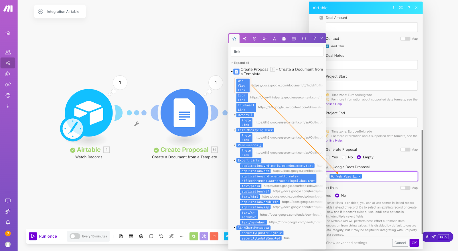 Make.com Basics: Build your first automation with Google Docs & Airtable