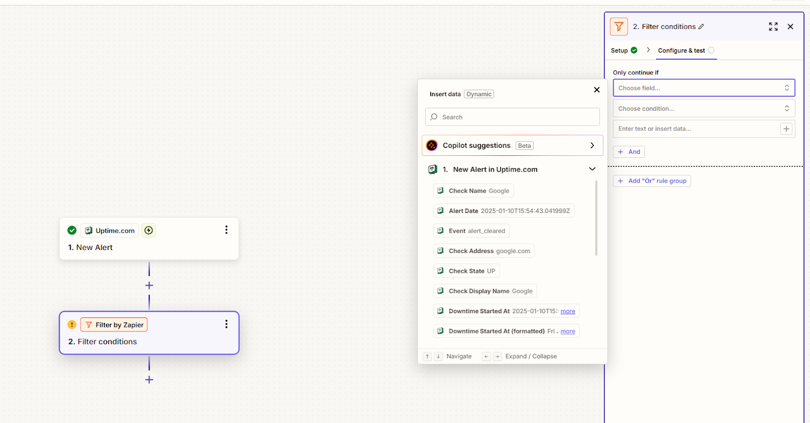 Set up website downtime alerts with Zapier