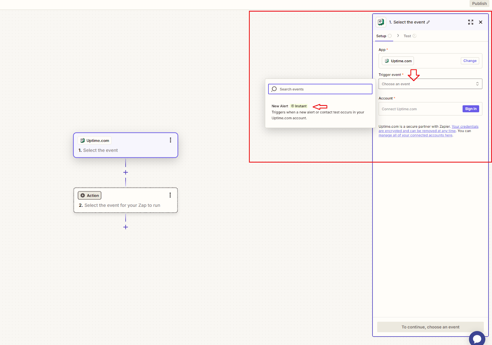 Set up website downtime alerts with Zapier