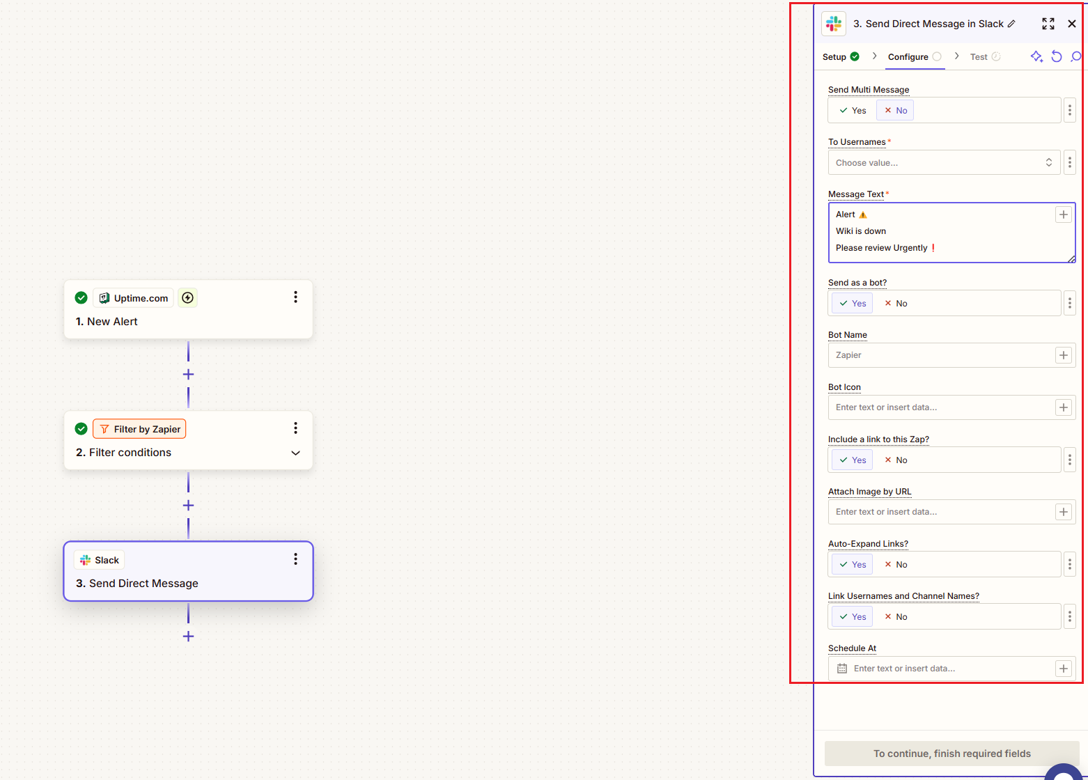 Set up website downtime alerts with Zapier