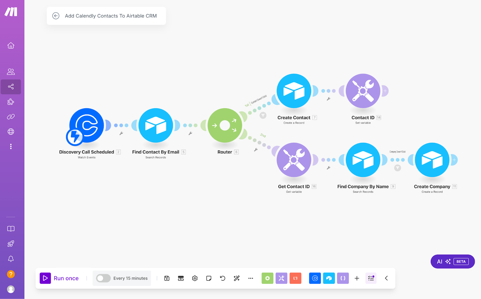 Make Tutorial: Automatically add Calendly leads to Airtable CRM (Part I)