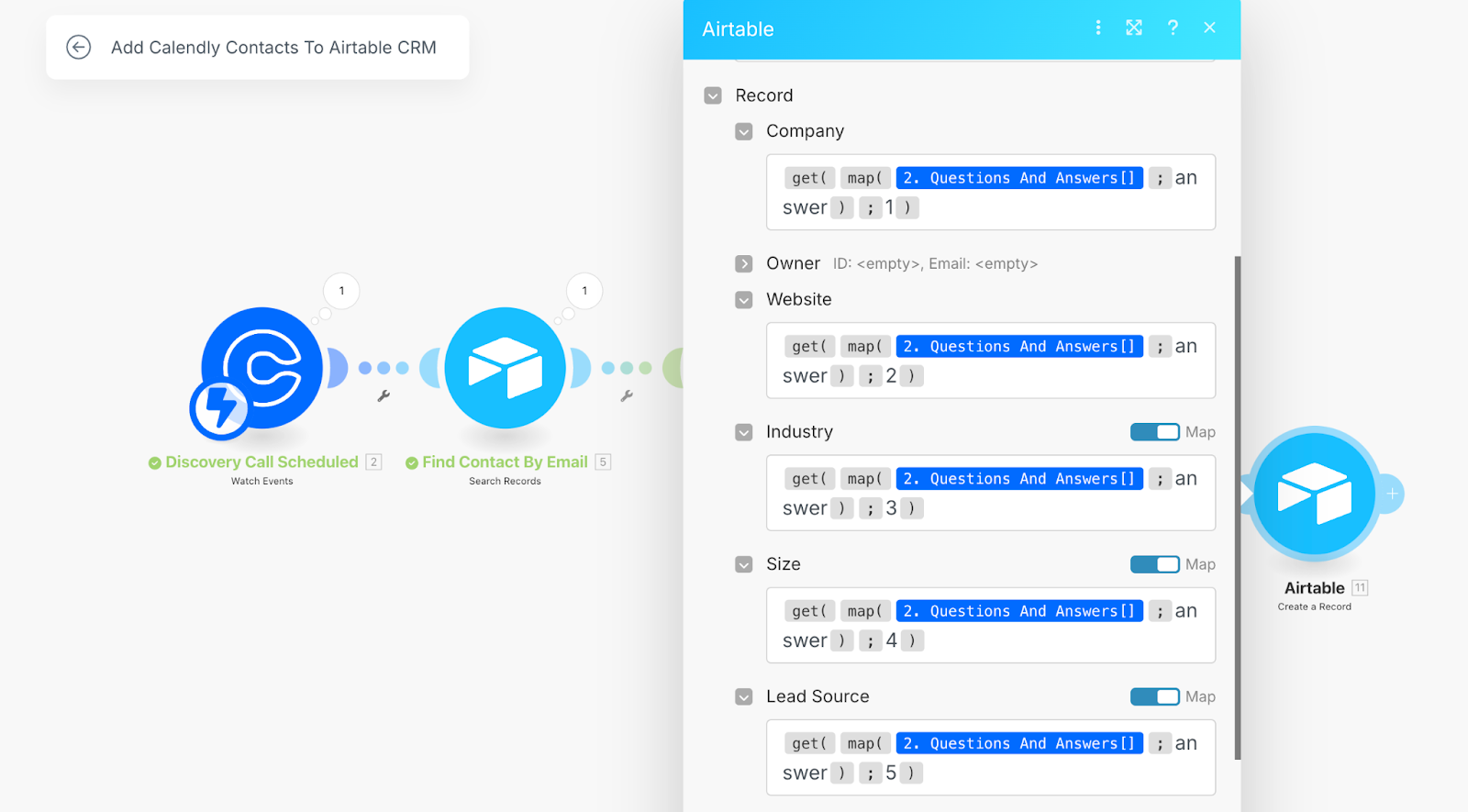 Make Tutorial: Automatically add Calendly leads to Airtable CRM (Part II)